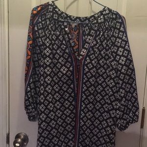 Black multi boho blouse
